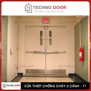 Ảnh - Cửa thép Chống cháy 2 cánh – T1