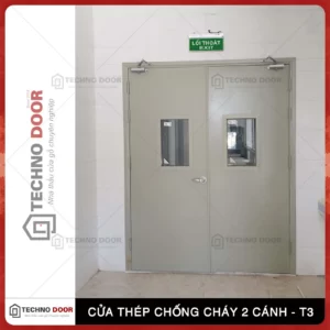 Ảnh - Cửa thép Chống cháy 2 cánh – T3