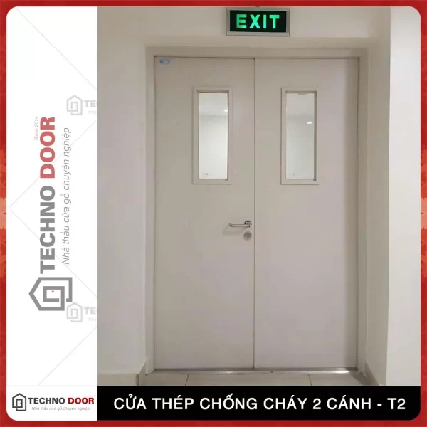 Ảnh - Cửa thép Chống cháy 2 cánh – T2